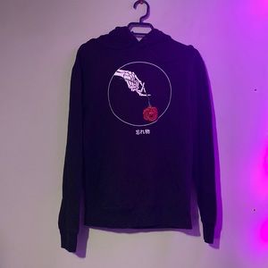 Mens Graphic Hoodie Skeleton Rose Flower Grunge Emo Punk hoodie Size L